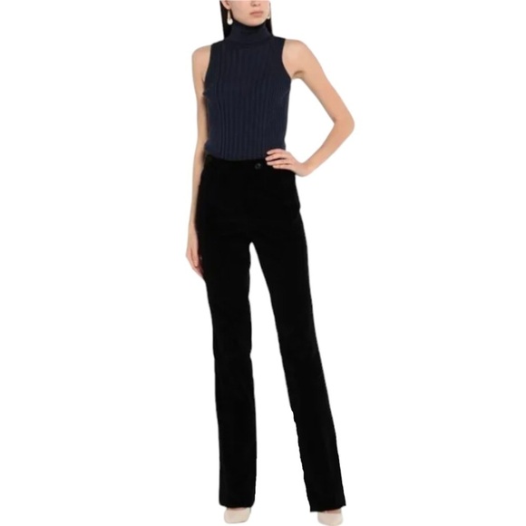 Prada Women's Black Velvet Trousers Size 38 / 6 - Picture 1 of 15